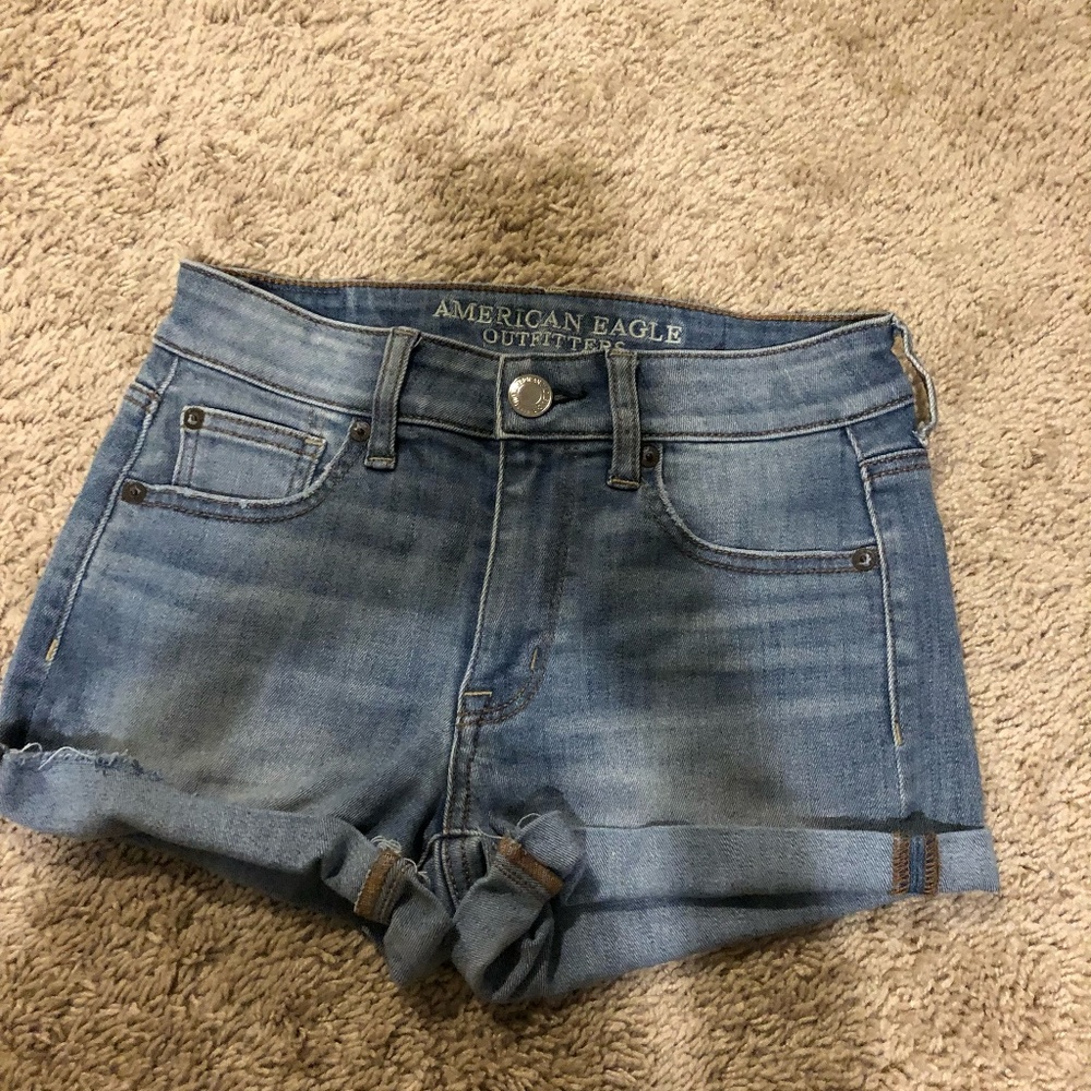 Blue American Eagle Outfitters High Rise Jean Shorts